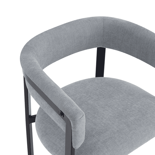 2 cadeiras de jantar - encosto envolvente completo, confortáveis e respiráveis, estilo moderno com tecido de chenille - cinzento