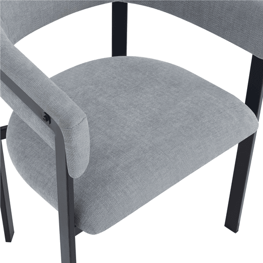 2 cadeiras de jantar - encosto envolvente completo, confortáveis e respiráveis, estilo moderno com tecido de chenille - cinzento
