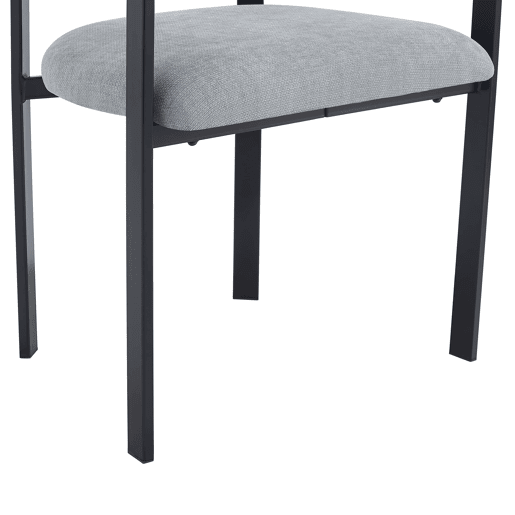 2 cadeiras de jantar - encosto envolvente completo, confortáveis e respiráveis, estilo moderno com tecido de chenille - cinzento