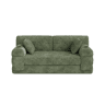 Sofá-cama de 2 lugares - sofá compacto em veludo cotelê com encosto alto, estrutura metálica, espuma de alta densidade, 2 suportes para copos e 4 bolsos laterais - Verde