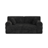 Sofá-cama de 2 lugares - encosto alto, estrutura metálica, espuma de alta densidade, 2 suportes para copos e bolsos laterais - Preto