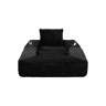 Sofá-cama em veludo - Assento com espuma de alta densidade e molas, bolso lateral, porta-copos e montagem fácil - Preto