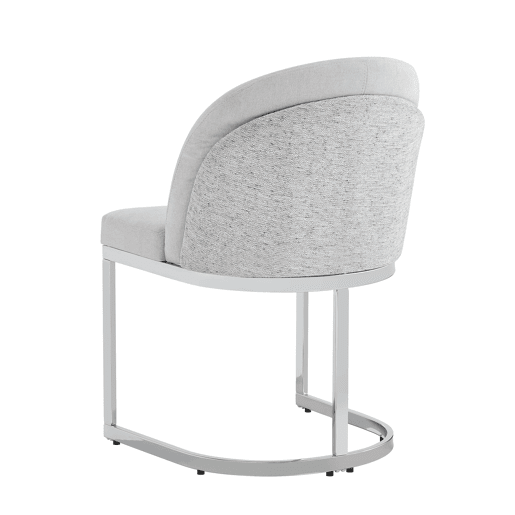 6 cadeiras de jantar modernas u2014 confortáveis e respiráveis, com pernas galvanizadas e estofo em chenille u2014 cinzento claro e prateado 6 cadeiras de jantar modernas u2014 confortáveis e respiráveis, com pernas galvanizadas e estofo em chenille u2014 cinzento claro e prateado