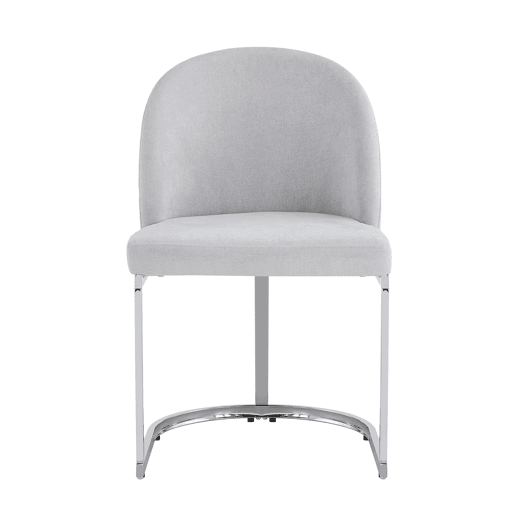 6 cadeiras de jantar modernas u2014 confortáveis e respiráveis, com pernas galvanizadas e estofo em chenille u2014 cinzento claro e prateado 6 cadeiras de jantar modernas u2014 confortáveis e respiráveis, com pernas galvanizadas e estofo em chenille u2014 cinzento claro e prateado