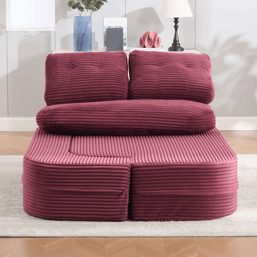 Poltrona-cama 2 em 1 em veludo - função reclinável, sofá com enchimento de espuma comprimida, braços ajustáveis, 2 porta-copos, encosto alto e assento extra profundo - vermelho vinho Poltrona-cama 2 em 1 em veludo - função reclinável, sofá com enchimento de espuma comprimida, braços ajustáveis, 2 porta-copos, encosto alto e assento extra profundo - vermelho vinho