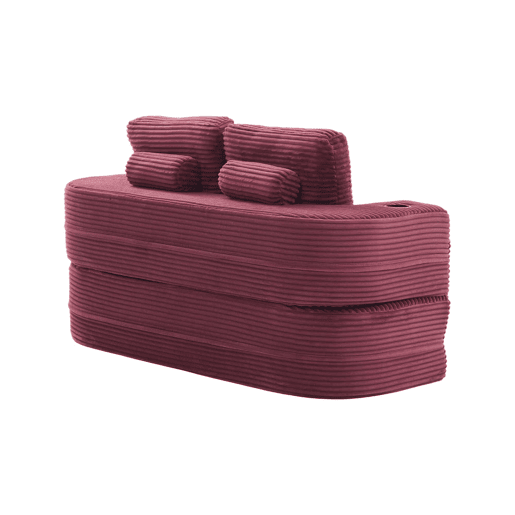 Poltrona-cama 2 em 1 em veludo - função reclinável, sofá com enchimento de espuma comprimida, braços ajustáveis, 2 porta-copos, encosto alto e assento extra profundo - vermelho vinho Poltrona-cama 2 em 1 em veludo - função reclinável, sofá com enchimento de espuma comprimida, braços ajustáveis, 2 porta-copos, encosto alto e assento extra profundo - vermelho vinho