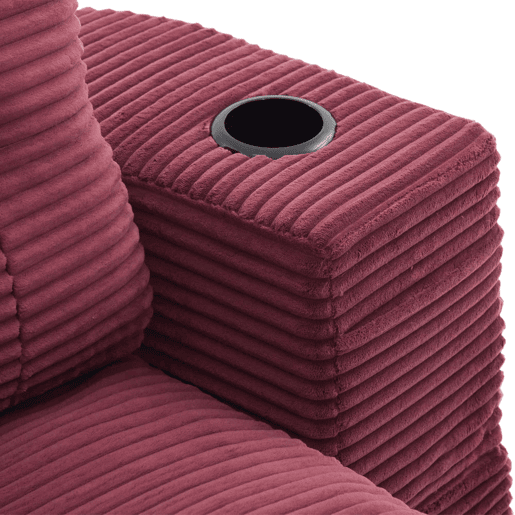 Poltrona-cama 2 em 1 em veludo - função reclinável, sofá com enchimento de espuma comprimida, braços ajustáveis, 2 porta-copos, encosto alto e assento extra profundo - vermelho vinho Poltrona-cama 2 em 1 em veludo - função reclinável, sofá com enchimento de espuma comprimida, braços ajustáveis, 2 porta-copos, encosto alto e assento extra profundo - vermelho vinho
