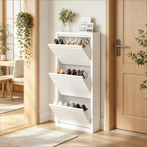 Armário estreito de 1 porta - moderno, compacto, organizador de entrada - branco Armário estreito de 1 porta - moderno, compacto, organizador de entrada - branco