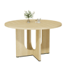 Mesa de jantar redonda de 120 cm u2013 design clássico escandinavo minimalista para 4 a 6 pessoas u2013 cor carvalho