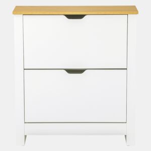 Sapateira de entrada com gavetas basculantes e prateleiras ajustáveis para 12 pares de sapatos, 72x26x80 cm, branca
