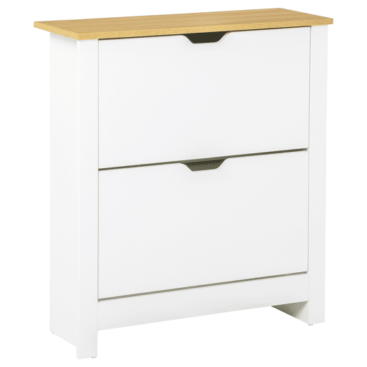 Sapateira de entrada com gavetas basculantes e prateleiras ajustáveis para 12 pares de sapatos, 72x26x80 cm, branca Sapateira de entrada com gavetas basculantes e prateleiras ajustáveis para 12 pares de sapatos, 72x26x80 cm, branca