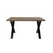 CALVI-Mesa de comedor en roble ahumado macizo 95x140 CALVI-Mesa de comedor en roble ahumado macizo 95x140 Marrón