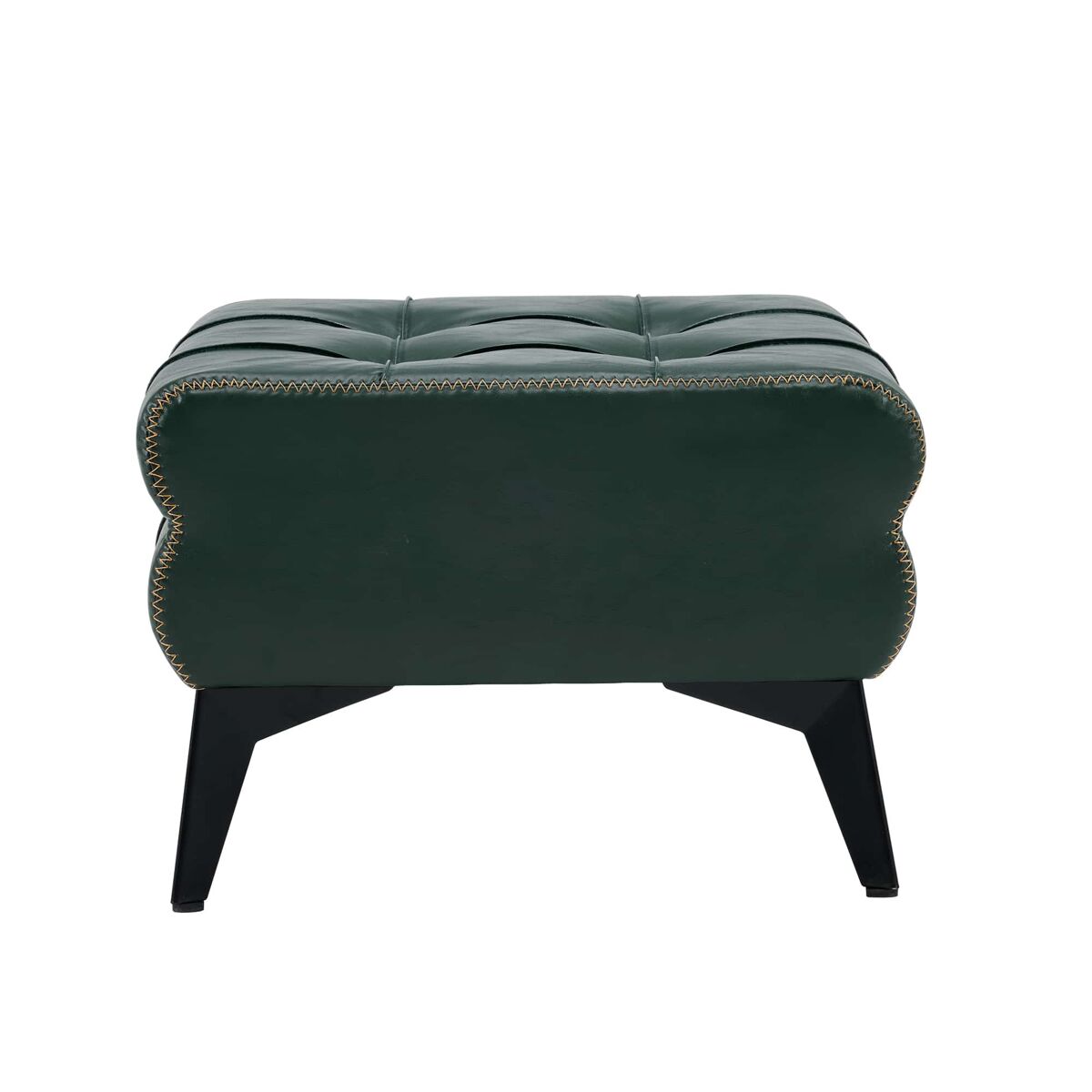 Reposapiés portátil - multifuncional con patas metálicas, asiento de cuero, taburete para cambiar zapatos y decoración del hogar - verde