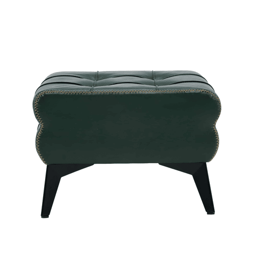 Apoio para os pés portátil - multifuncional com pés metálicos, assento em pele, banquinho para trocar de sapatos e decoração de interiores - Verde