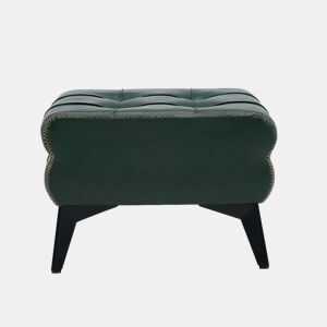 Apoio para os pés portátil - multifuncional com pés metálicos, assento em pele, banquinho para trocar de sapatos e decoração de interiores - Verde