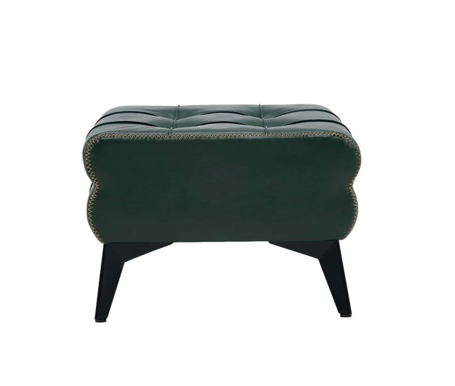 Reposapiés portátil - multifuncional con patas metálicas, asiento de cuero, taburete para cambiar zapatos y decoración del hogar - verde