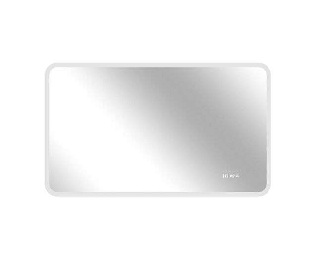 Espejo led de baño 60x100 cm - borde de vidrio esmerilado, iluminación frontal, anti-vaho, 3 colores de luz, regulable, función memoria, montaje