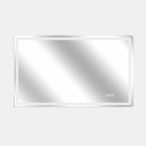 Espelho de casa de banho LED sem moldura 60x120 cm - iluminação frontal fosca, antiembaciamento, 3 cores de luz, regulação contínua do brilho, função de memória, montagem horizontal e vertical, IP44 resistente à água - prateado