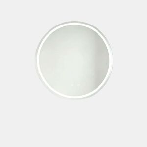 Espelho de casa de banho LED redondo 80x80 cm - antiembaciamento, iluminação regulável, 3 temperaturas de cor, montagem na parede - prateado