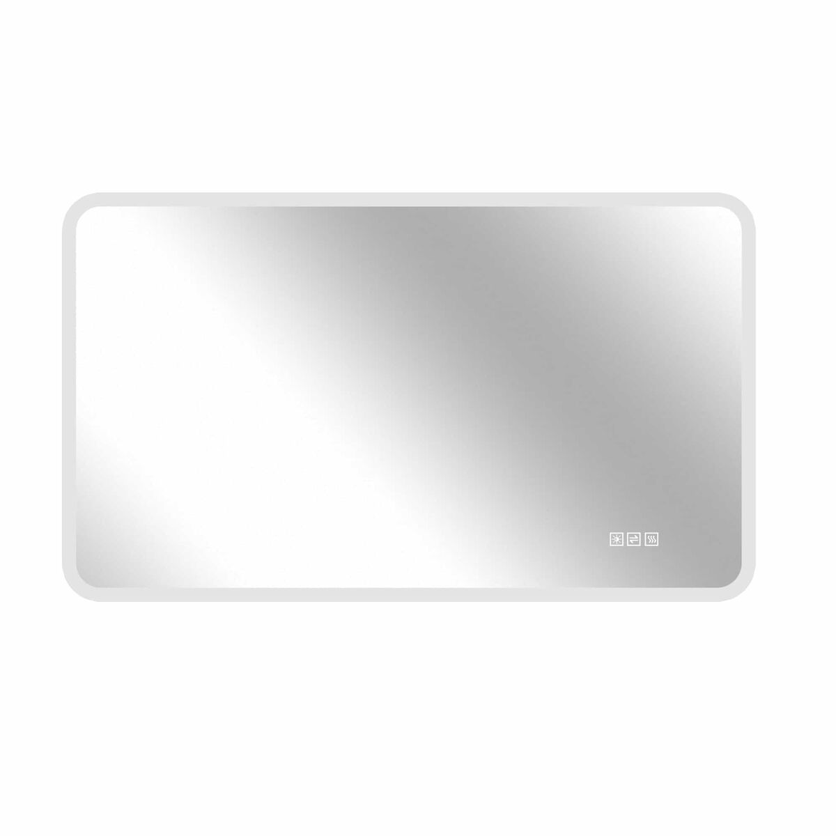 Espejo de baño led 60×120 cm - borde de cristal esmerilado, luz frontal, antivaho, 3 colores de luz, regulable, función memoria, montaje horizontal y