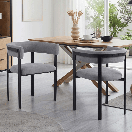4 cadeiras de jantar - encosto envolvente, estofo em chenille respirável e confortável, estilo moderno - cinzento 4 cadeiras de jantar - encosto envolvente, estofo em chenille respirável e confortável, estilo moderno - cinzento