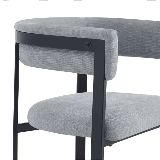 4 cadeiras de jantar - encosto envolvente, estofo em chenille respirável e confortável, estilo moderno - cinzento 4 cadeiras de jantar - encosto envolvente, estofo em chenille respirável e confortável, estilo moderno - cinzento