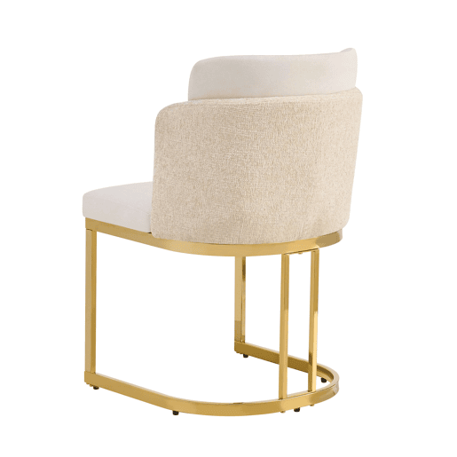 2 cadeiras de jantar - Design moderno, estofo respirável em chenille e pernas galvanizadas douradas - Bege + Dourado 2 cadeiras de jantar - Design moderno, estofo respirável em chenille e pernas galvanizadas douradas - Bege + Dourado