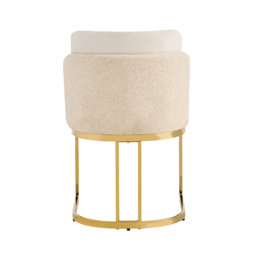 2 cadeiras de jantar - Design moderno, estofo respirável em chenille e pernas galvanizadas douradas - Bege + Dourado 2 cadeiras de jantar - Design moderno, estofo respirável em chenille e pernas galvanizadas douradas - Bege + Dourado