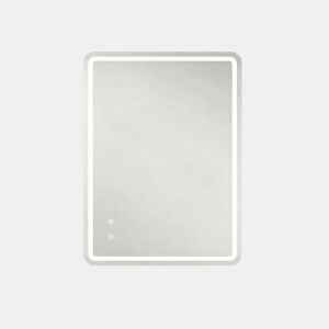Espelho LED quadrado para casa de banho, 60 x 80 cm u2013 iluminação regulável com 3 temperaturas de cor, intensidade ajustável, sem moldura, montagem horizontal ou vertical u2013 Prateado