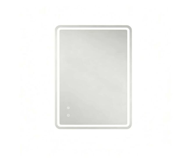 Espejo led de baño cuadrado 60x80 cm - iluminación regulable con 3 temperaturas de color, intensidad ajustable, sin marco, montaje horizontal o