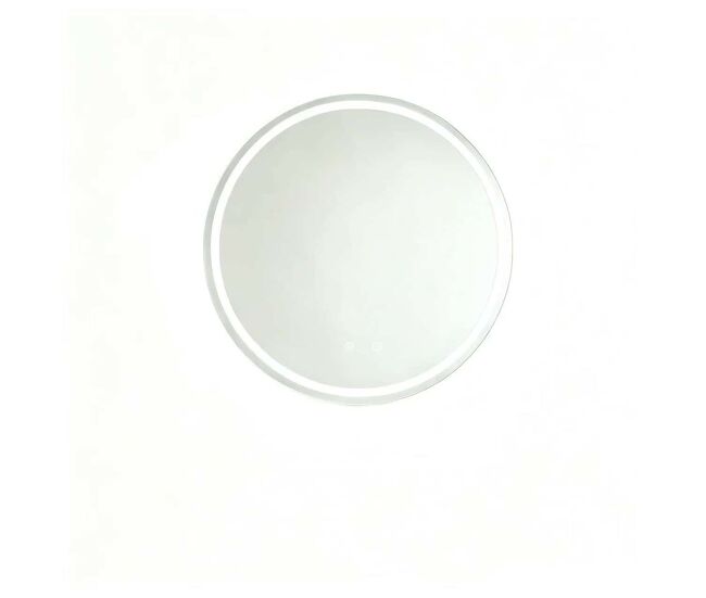 Espejo de baño led 60x60cm - redondo, antivaho, luz regulable con 3 temperaturas de color, montaje en pared - plata