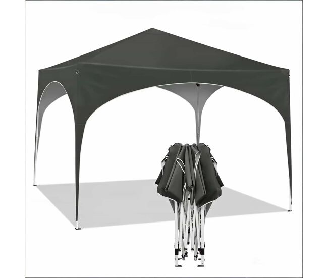 Gazebo de jardín 300x300 cm - elegante estructura exterior para patio y fiestas - gris