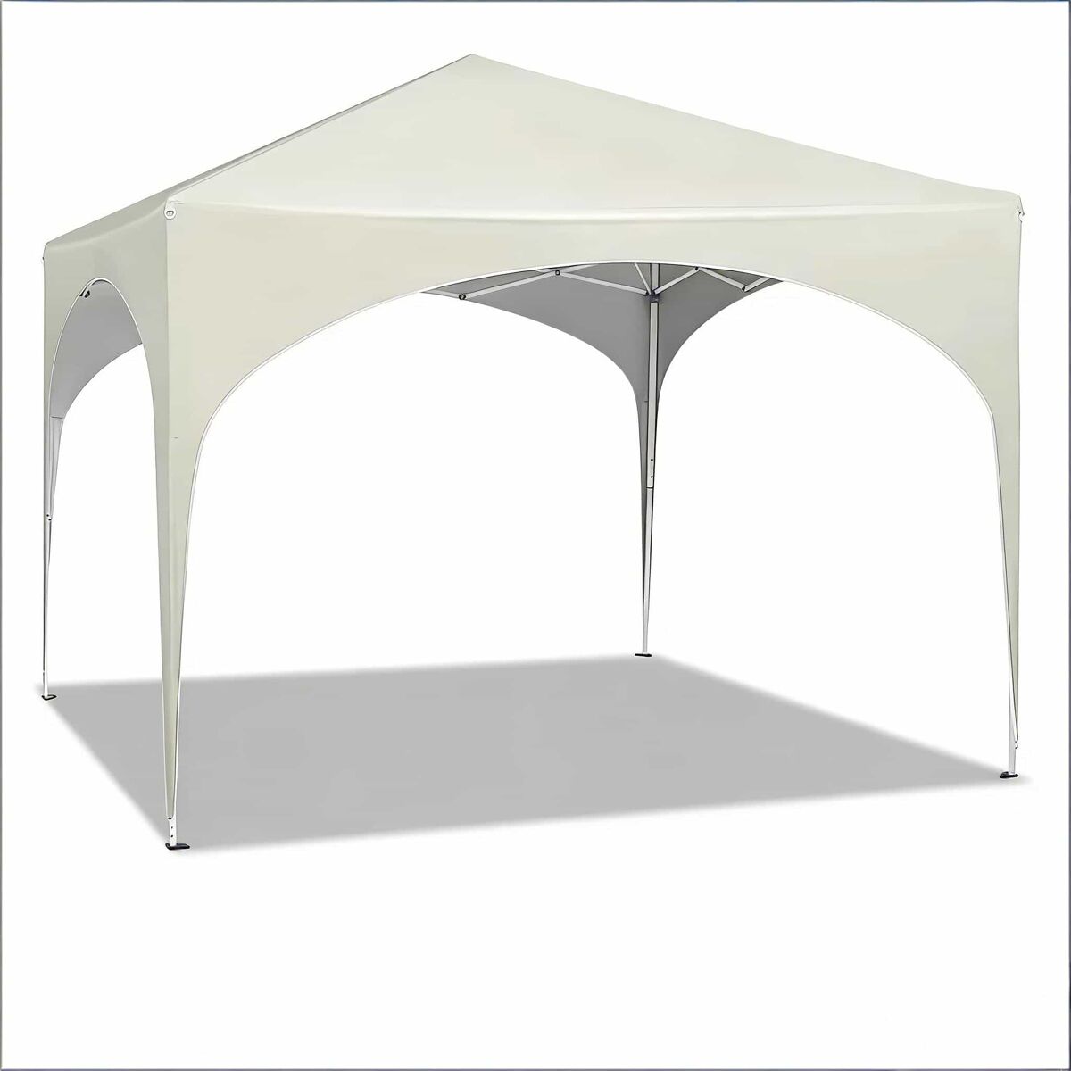 Gazebo de jardín 300x300 cm - plegable, protección para exterior, patio y fiestas - beige