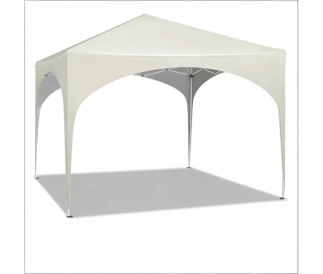 Gazebo de jardín 300x300 cm - plegable, protección para exterior, patio y fiestas - beige