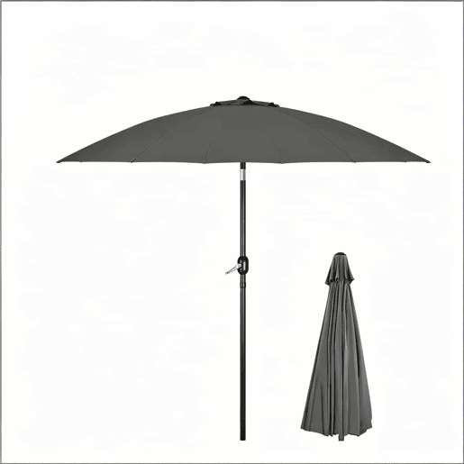 Guarda-sol de jardim 167 x 273 x 261 cm - Tamanho grande com inclinação ajustável para terraço e piscina - Cinzento escuro Guarda-sol de jardim 167 x 273 x 261 cm - Tamanho grande com inclinação ajustável para terraço e piscina - Cinzento escuro