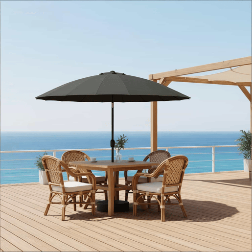 Guarda-sol de jardim 167 x 273 x 261 cm - Tamanho grande com inclinação ajustável para terraço e piscina - Cinzento escuro Guarda-sol de jardim 167 x 273 x 261 cm - Tamanho grande com inclinação ajustável para terraço e piscina - Cinzento escuro