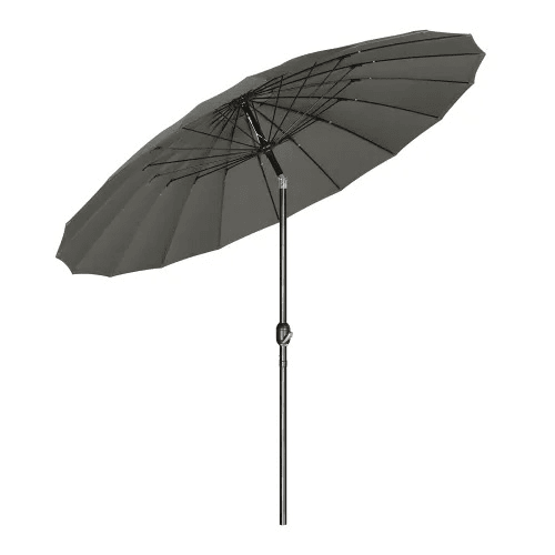 Guarda-sol de jardim 156,5 x 257 x 242 cm - tamanho grande com inclinação ajustável para terraço e piscina - cinzento escuro Guarda-sol de jardim 156,5 x 257 x 242 cm - tamanho grande com inclinação ajustável para terraço e piscina - cinzento escuro