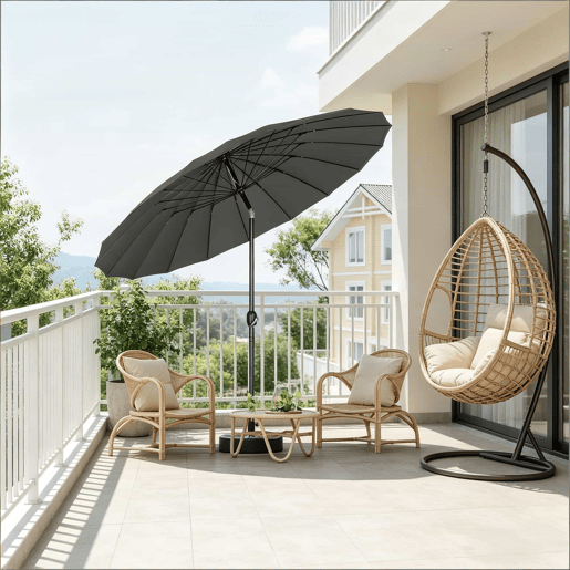 Guarda-sol de jardim 156,5 x 257 x 242 cm - tamanho grande com inclinação ajustável para terraço e piscina - cinzento escuro Guarda-sol de jardim 156,5 x 257 x 242 cm - tamanho grande com inclinação ajustável para terraço e piscina - cinzento escuro