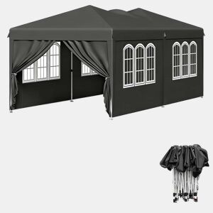 Gazebo de jardim 581 x 293 x 265 cm u2013 dobrável, espaçoso, com área de privacidade e saco de transporte u2013 Cinzento