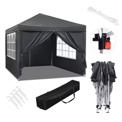 Gazebo de jardín 300x300 cm - resistente para exterior, patio, bodas y eventos - antracita