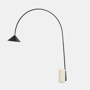 THE LUMINE Candeeiro de pé em aço e mármore porcelânico