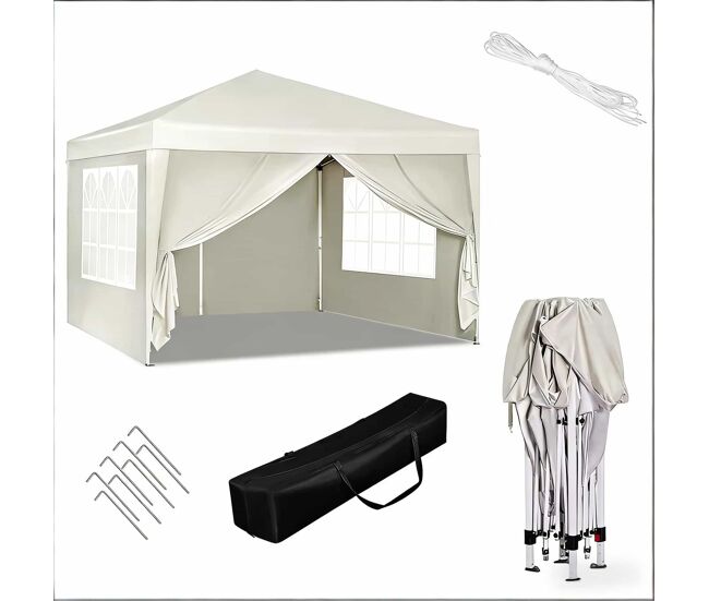 Gazebo de jardín 300x300 cm - moderno, protección exterior para patio, bodas y eventos - beige