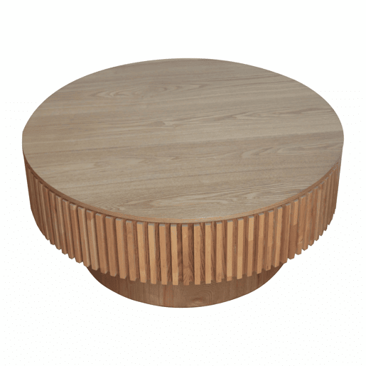 Mesa de centro redonda de 75 cm u2014 moderna, com espaço de arrumação e acabamento em madeira natural u2014 madeira natural Mesa de centro redonda de 75 cm u2014 moderna, com espaço de arrumação e acabamento em madeira natural u2014 madeira natural