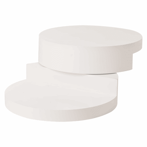 Mesa de centro 70 x 70 x 35,5 cm - Tampo giratório a 360° com luz LED, 2 níveis, capacidade de carga de 30 kg - Branco Mesa de centro 70 x 70 x 35,5 cm - Tampo giratório a 360° com luz LED, 2 níveis, capacidade de carga de 30 kg - Branco