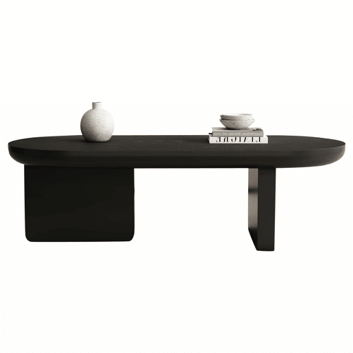 Mesa de centro 119,7 x 49,8 x 35,5 cm - moderna e minimalista, oval, em MDF com acabamento em pintura pulverizada, mesa de sala, para sofá e café - preta Mesa de centro 119,7 x 49,8 x 35,5 cm - moderna e minimalista, oval, em MDF com acabamento em pintura pulverizada, mesa de sala, para sofá e café - preta