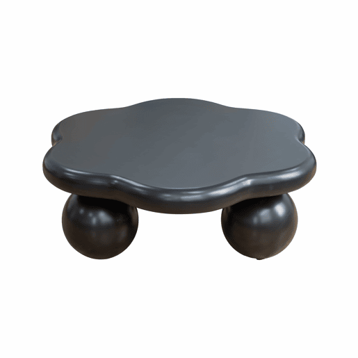 Mesa de centro de 79 cm - Design moderno em forma de nuvem com pés esféricos, minimalista e que poupa espaço - Preto Mesa de centro de 79 cm - Design moderno em forma de nuvem com pés esféricos, minimalista e que poupa espaço - Preto