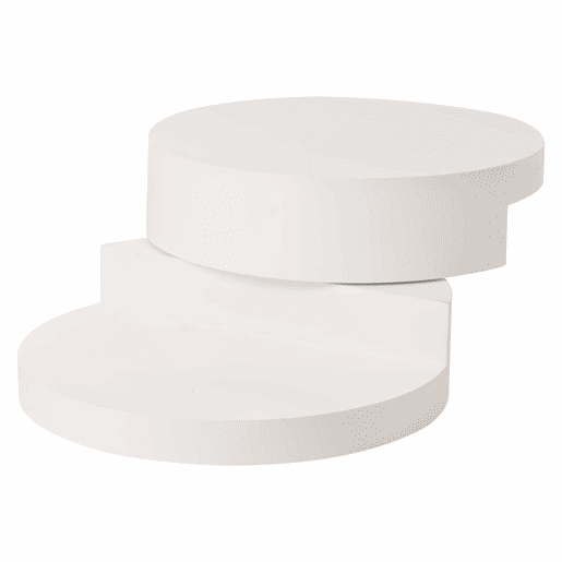 Mesa de centro 70 x 70 x 35,5 cm - Tampo giratório a 360° com luz LED, 2 níveis, capacidade de carga de 30 kg - Branco Mesa de centro 70 x 70 x 35,5 cm - Tampo giratório a 360° com luz LED, 2 níveis, capacidade de carga de 30 kg - Branco