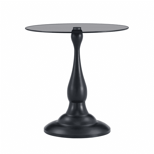 Mesa auxiliar redonda 50x50x51,5 cm - Vidro temperado elegante com base estável para a sala de estar e o quarto - Preto Mesa auxiliar redonda 50x50x51,5 cm - Vidro temperado elegante com base estável para a sala de estar e o quarto - Preto