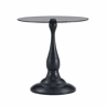 Mesa auxiliar redonda 50x50x51,5 cm - Vidro temperado elegante com base estável para a sala de estar e o quarto - Preto