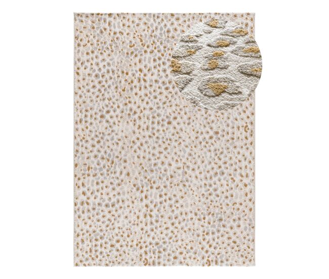 Alfombra moderna con relieve crema / gris amara, 133x190 cm - atticgo